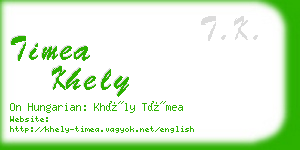 timea khely business card